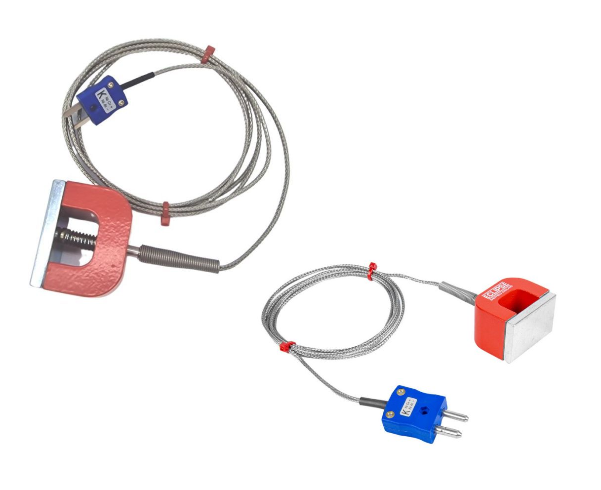 Termocoppia magnetica con potenza di trazione (ferro di cavallo) da 11,8 kg, cavo isolato in PFA con treccia in acciaio inossidabile