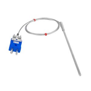 Sonda per termocoppia per uso generico, cavo isolato in fibra di vetro con treccia in acciaio inox - Tipo K JIS con terminazione a spina standard - lunghezza 2 m